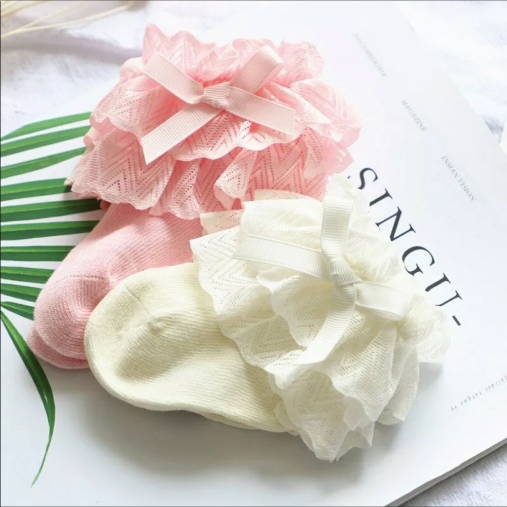 NWT Baby Lace Bows Princess Socks